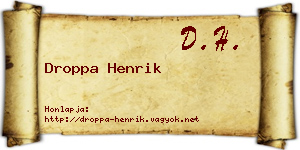 Droppa Henrik névjegykártya