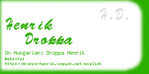 henrik droppa business card